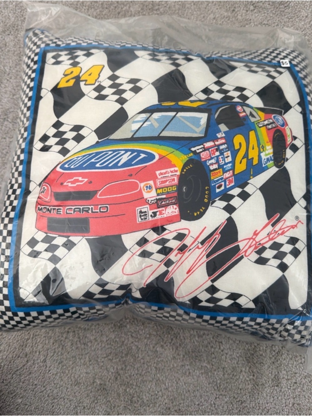 Jeff Gordon #24 NASCAR Dupont Monte Carlo Racing Pillow - New Sealed - Picture 11 of 11